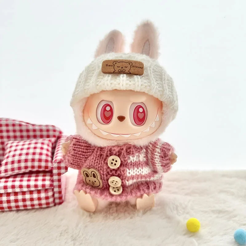 Labubu 3.0 Outfit – Cute Bear Sweater + Hat (Energy Series Ropa)