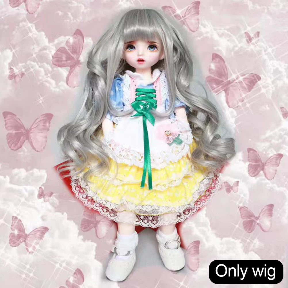 Labubu Doll Wig – Soft High-Temp Fiber Hair for 15–23cm BJD Dolls