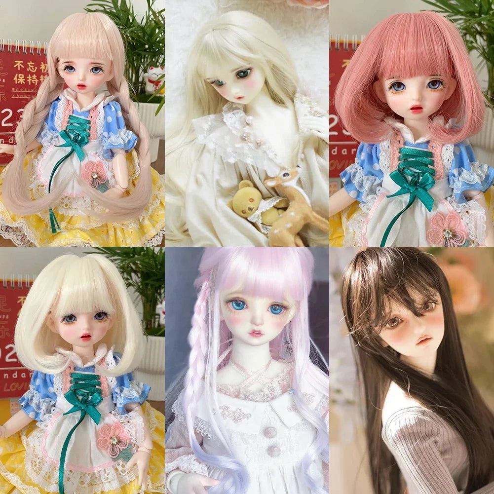 Labubu Doll Wig – Soft High-Temp Fiber Hair for 15–23cm BJD Dolls