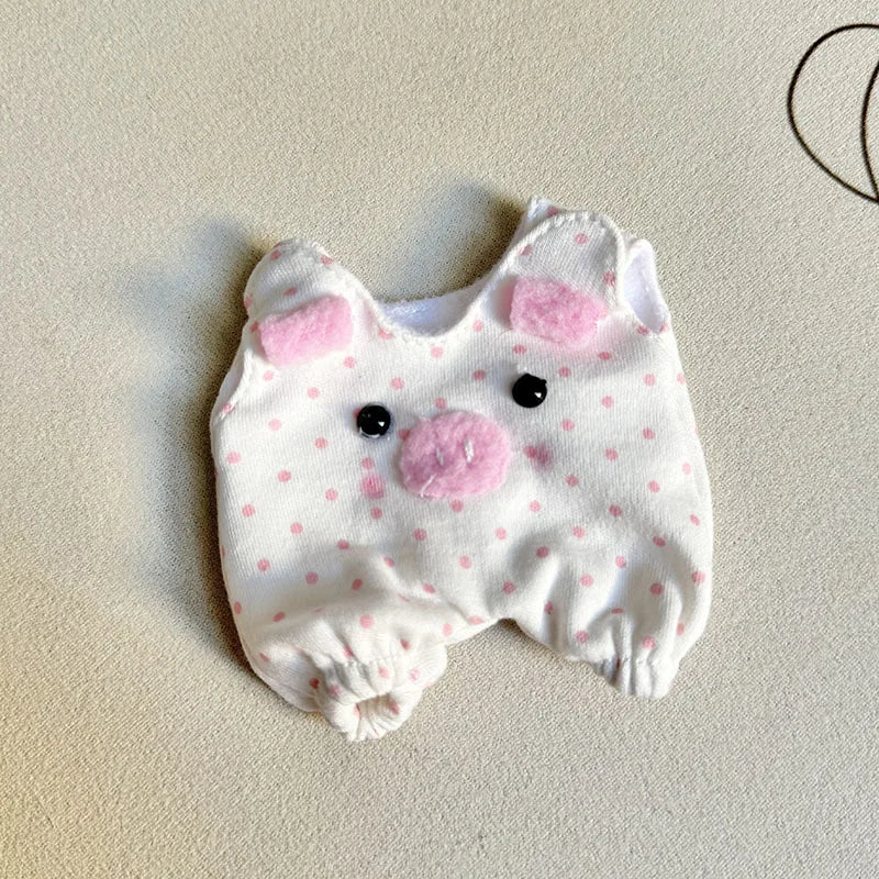 Plush Doll'S Clothes Outfit Accessories For First/second generation Labubu Idol Dolls Sitting party powder point pig Clothing