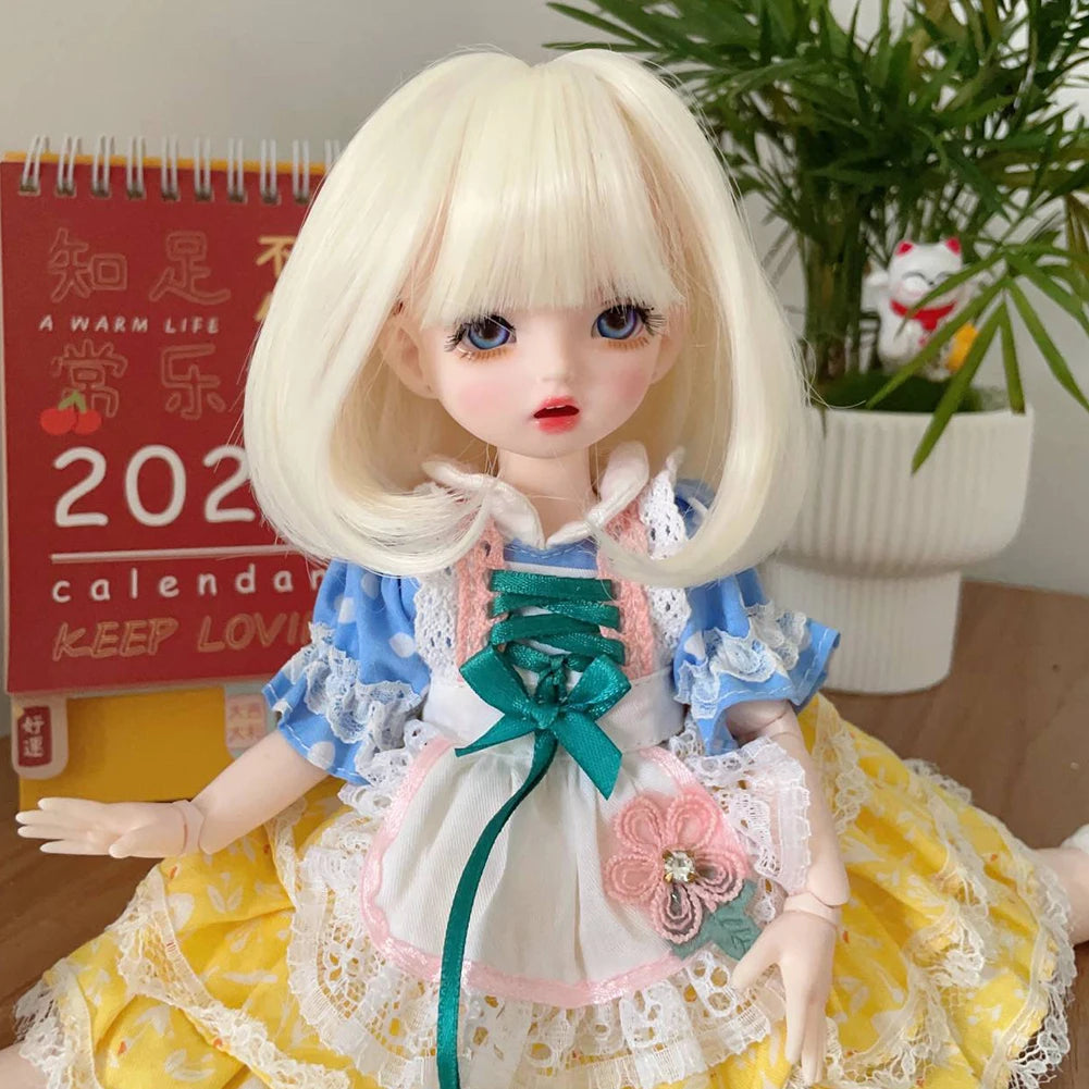 Labubu Doll Wig – Soft High-Temp Fiber Hair for 15–23cm BJD Dolls