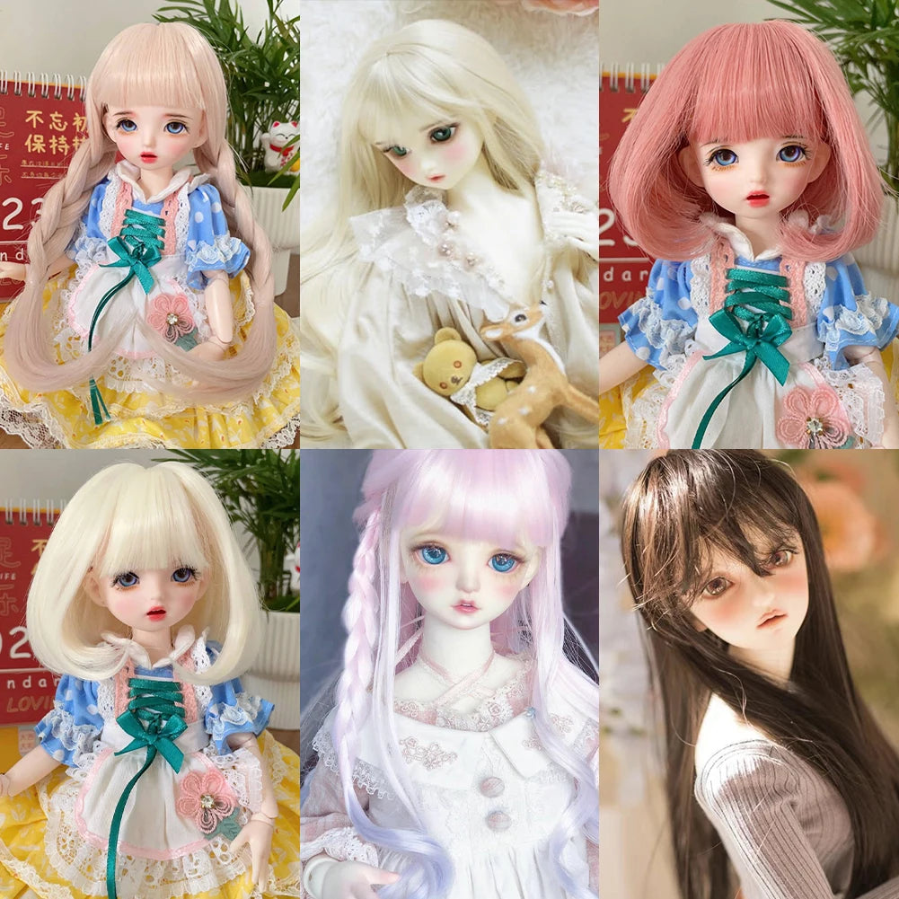 Labubu Doll Wig – Soft High-Temp Fiber Hair for 15–23cm BJD Dolls