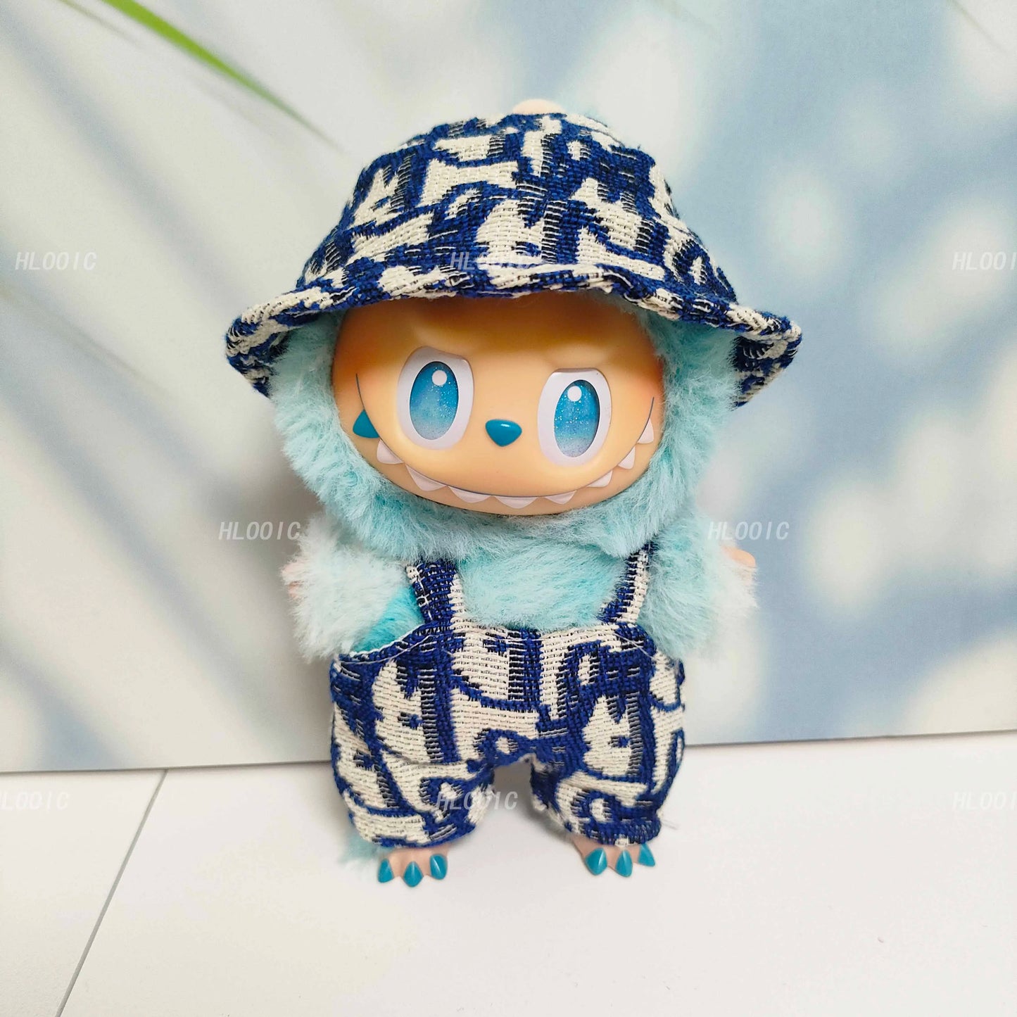 Labubu Doll Clothes – Bib Pants & Hat Set
