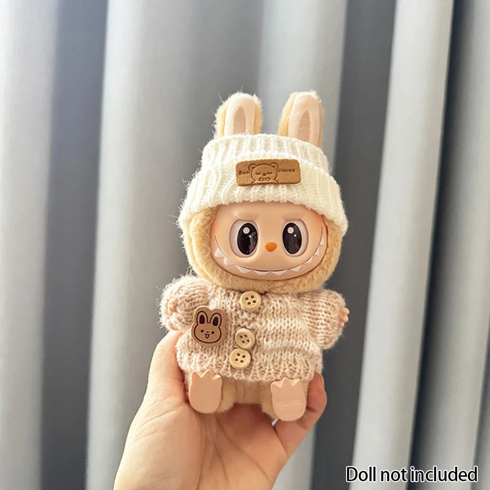 Labubu 3.0 Outfit – Cute Bear Sweater + Hat (Energy Series Ropa)
