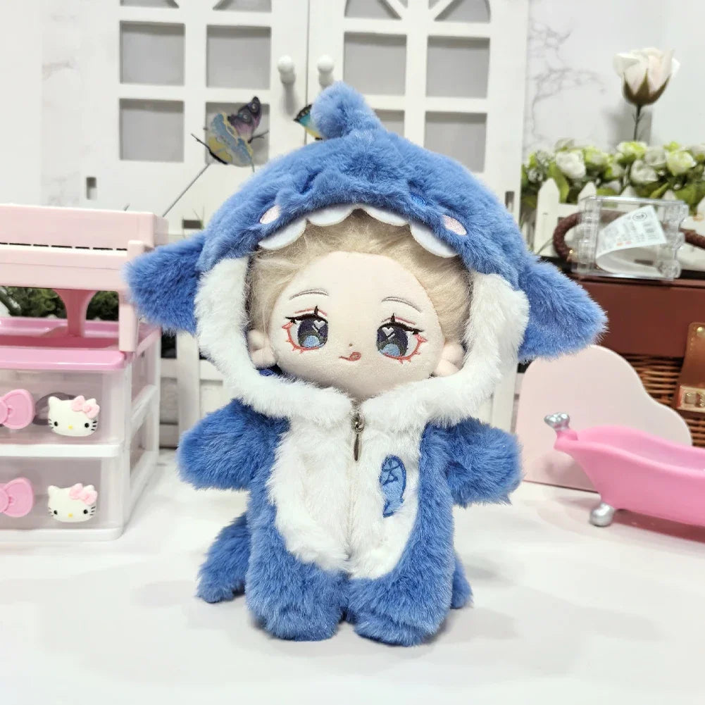 Labubu Shark Onesie – Kawaii Outfit for V1/V2 Mini Plush Dolls