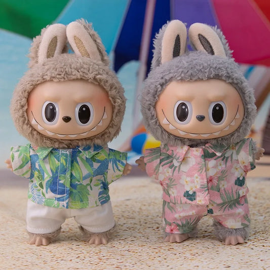 Labubu Doll Clothes – Summer Beach Set for 15/17cm Vinyl Dolls