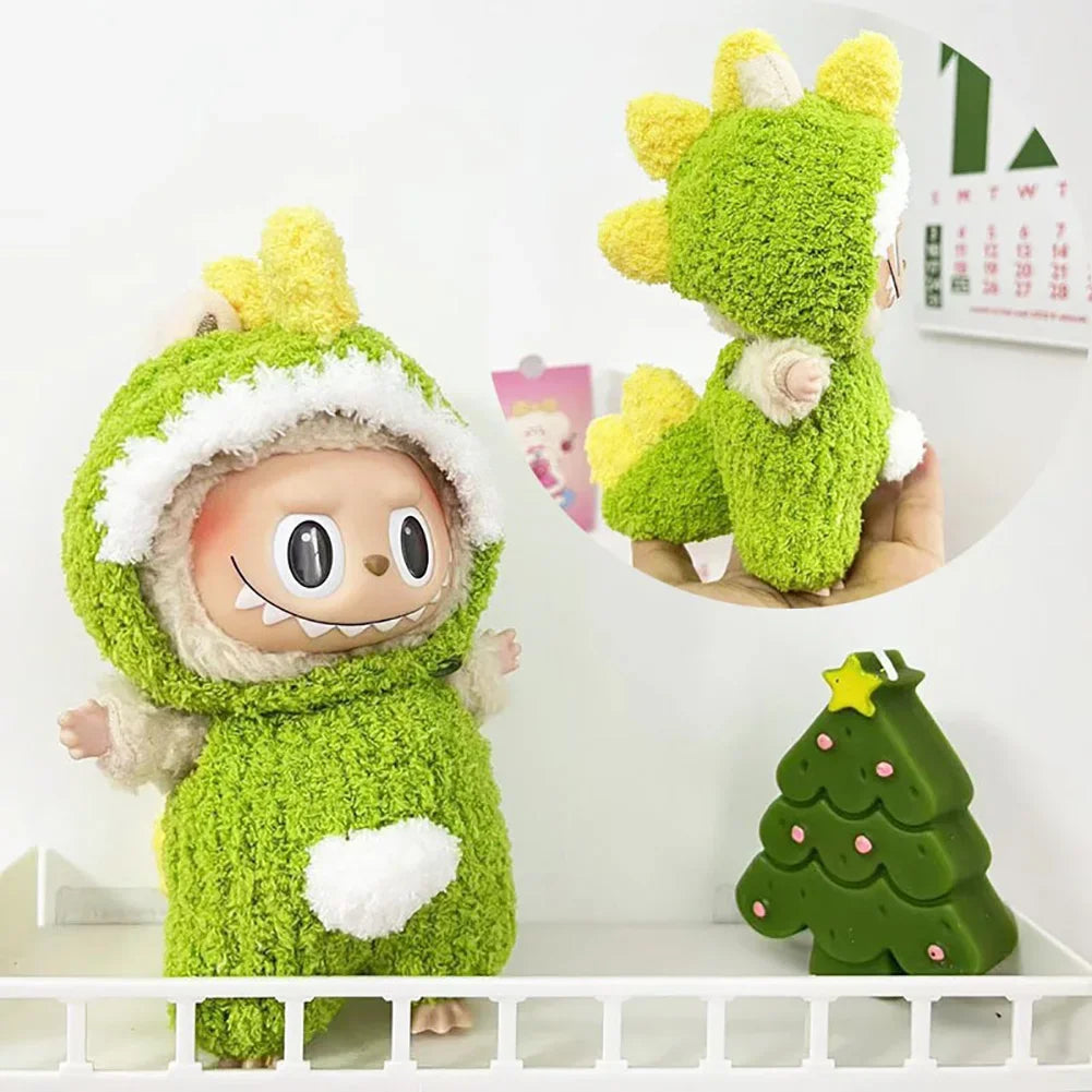 Labubu 17cm Knitted Outfit – Cute Doll Clothes Set & Keychain Gift