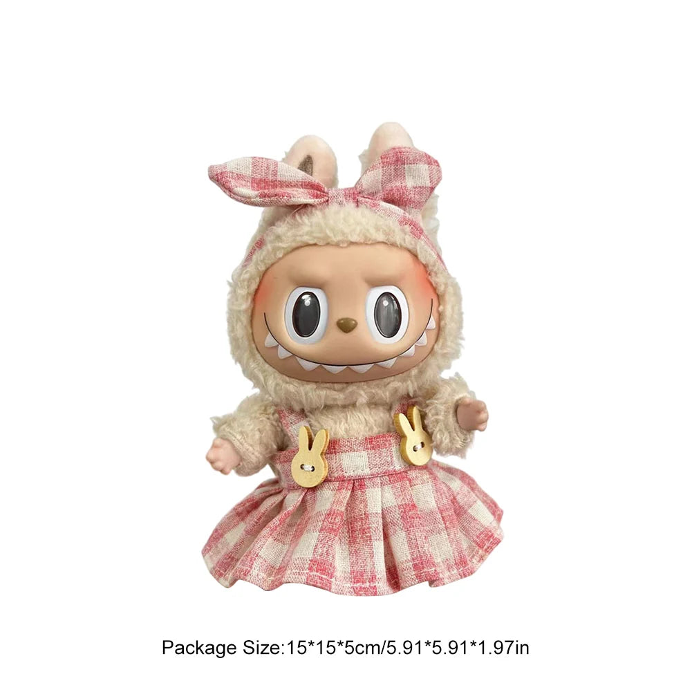 Labubu Kpop Outfit – 17cm Mini Doll Macaron Clothing Gift Set