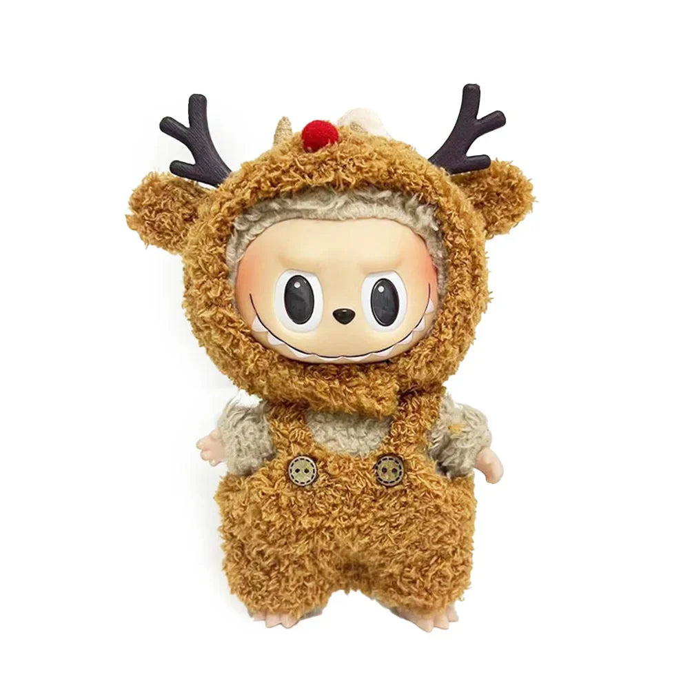 Labubu 17cm Knitted Outfit – Cute Doll Clothes Set & Keychain Gift