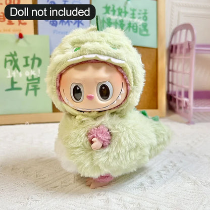 Labubu 17cm Knitted Outfit – Cute Doll Clothes Set & Keychain Gift