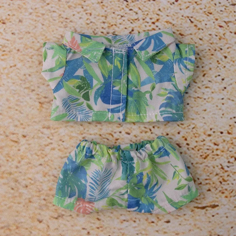 Labubu Doll Clothes – Summer Beach Set for 15/17cm Vinyl Dolls