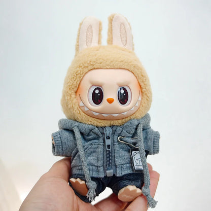 Labubu Doll Clothing Academy Cool Shadow Uniform Set 17cm Plush Doll Clothing Accessories Labubu I II Idol Doll Sitting Party