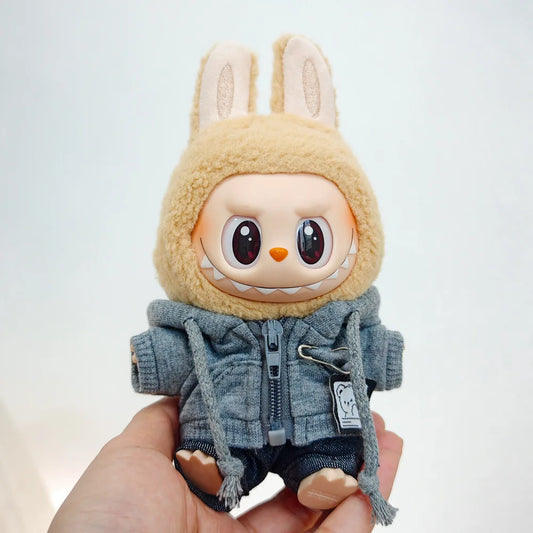 Labubu Doll Clothing Academy Cool Shadow Uniform Set 17cm Plush Doll Clothing Accessories Labubu I II Idol Doll Sitting Party