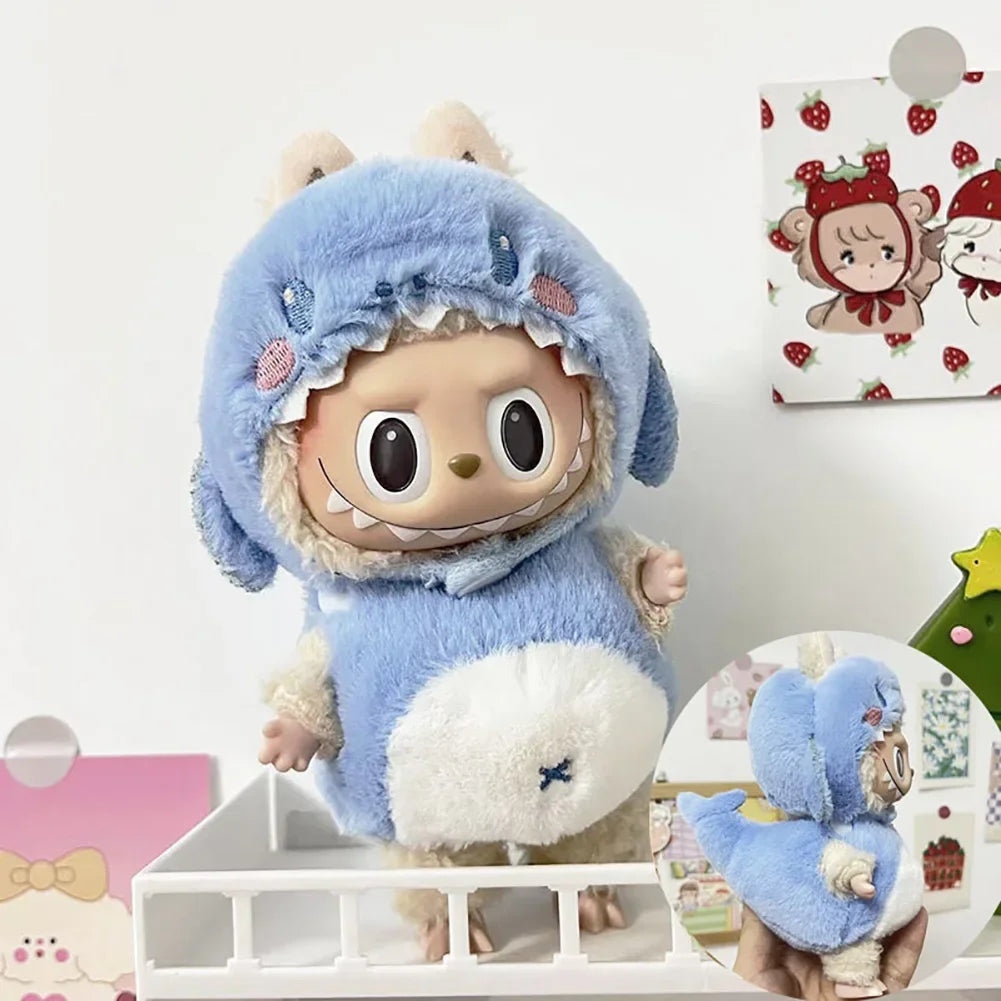 Labubu 17cm Knitted Outfit – Cute Doll Clothes Set & Keychain Gift