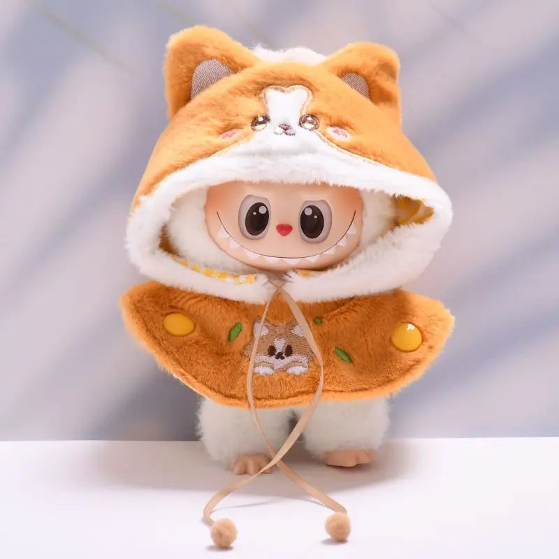 Labubu 17cm Knitted Outfit – Cute Doll Clothes Set & Keychain Gift