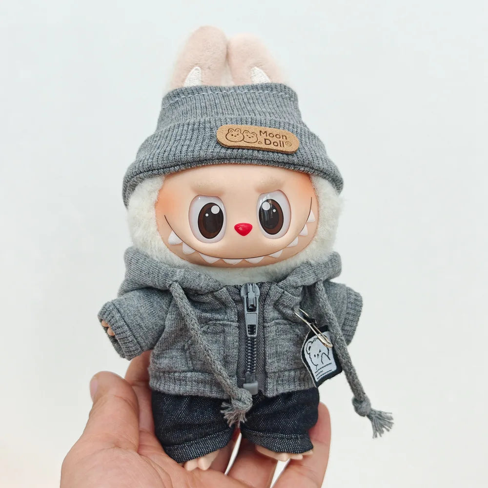 Labubu Doll Clothing Academy Cool Shadow Uniform Set 17cm Plush Doll Clothing Accessories Labubu I II Idol Doll Sitting Party