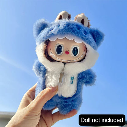 Labubu 17cm Knitted Outfit – Cute Doll Clothes Set & Keychain Gift