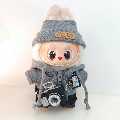 Labubu Doll Clothing Academy Cool Shadow Uniform Set 17cm Plush Doll Clothing Accessories Labubu I II Idol Doll Sitting Party