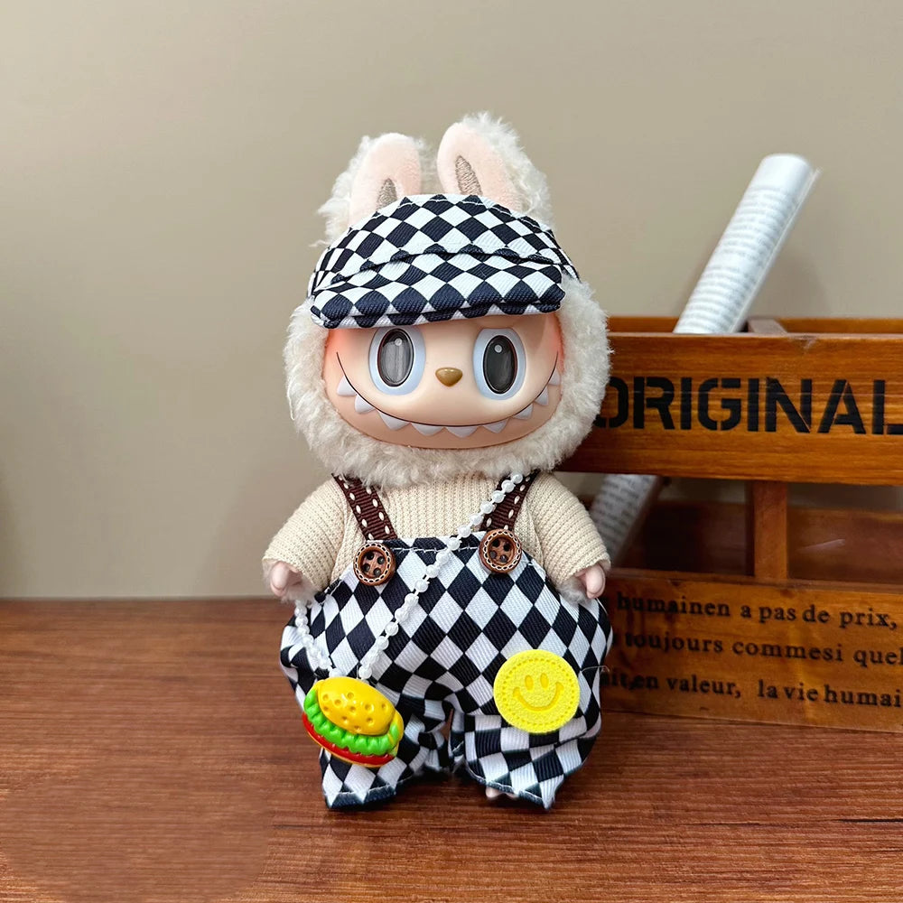 Labubu Doll Clothes – Multi-Style Casual Suit for 15–17cm Plush