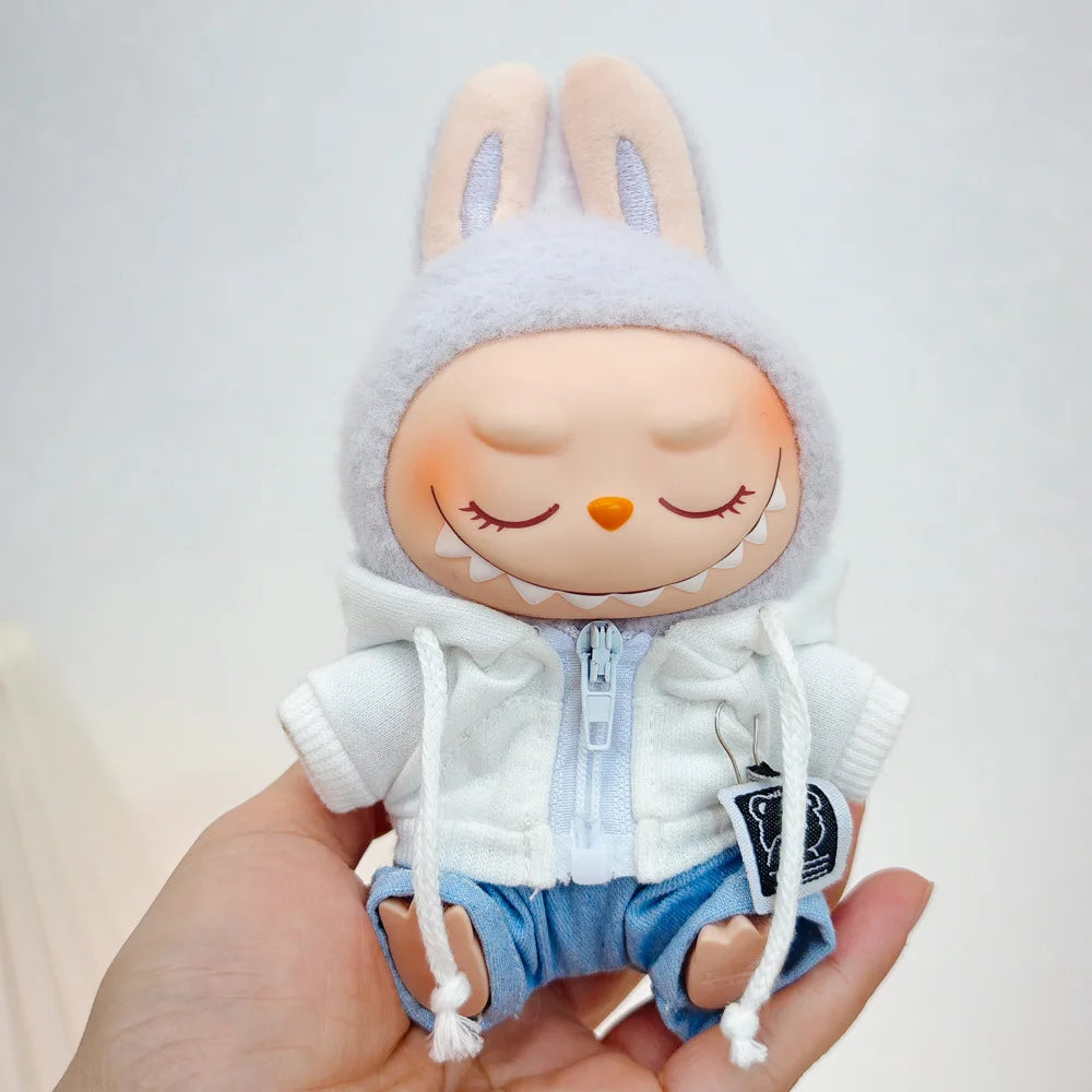 Labubu Doll Clothing Academy Cool Shadow Uniform Set 17cm Plush Doll Clothing Accessories Labubu I II Idol Doll Sitting Party