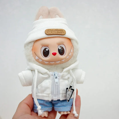Labubu Doll Clothing Academy Cool Shadow Uniform Set 17cm Plush Doll Clothing Accessories Labubu I II Idol Doll Sitting Party