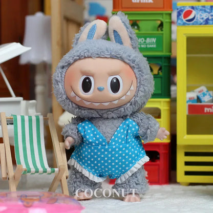 Labubu Doll Clothes – Summer Beach Set for 15/17cm Vinyl Dolls