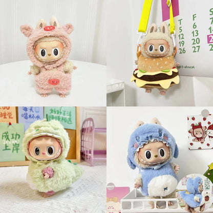 Labubu 17cm Knitted Outfit – Cute Doll Clothes Set & Keychain Gift