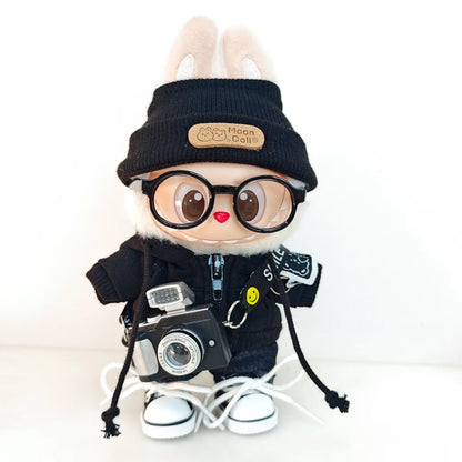 Labubu Doll Clothing Academy Cool Shadow Uniform Set 17cm Plush Doll Clothing Accessories Labubu I II Idol Doll Sitting Party