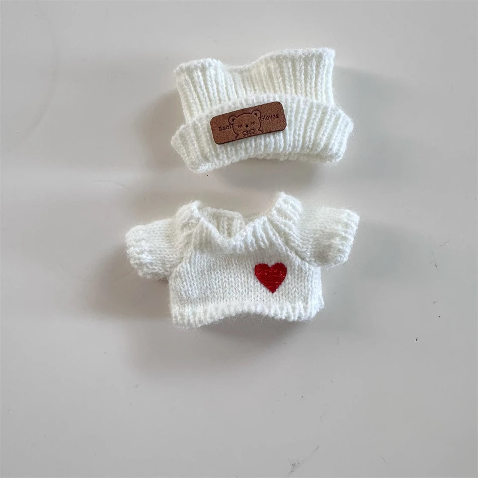 Labubu Doll Clothes – Fashion Sweater & Hat for 15–17cm Sitting Dolls