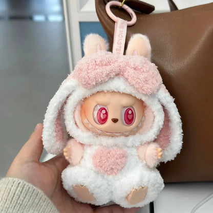 Labubu 17cm Knitted Outfit – Cute Doll Clothes Set & Keychain Gift