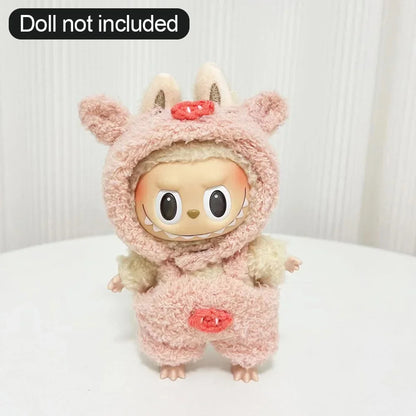 Labubu 17cm Knitted Outfit – Cute Doll Clothes Set & Keychain Gift