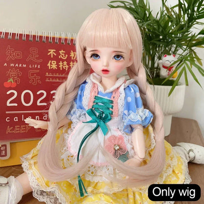 Labubu Doll Wig – Soft High-Temp Fiber Hair for 15–23cm BJD Dolls