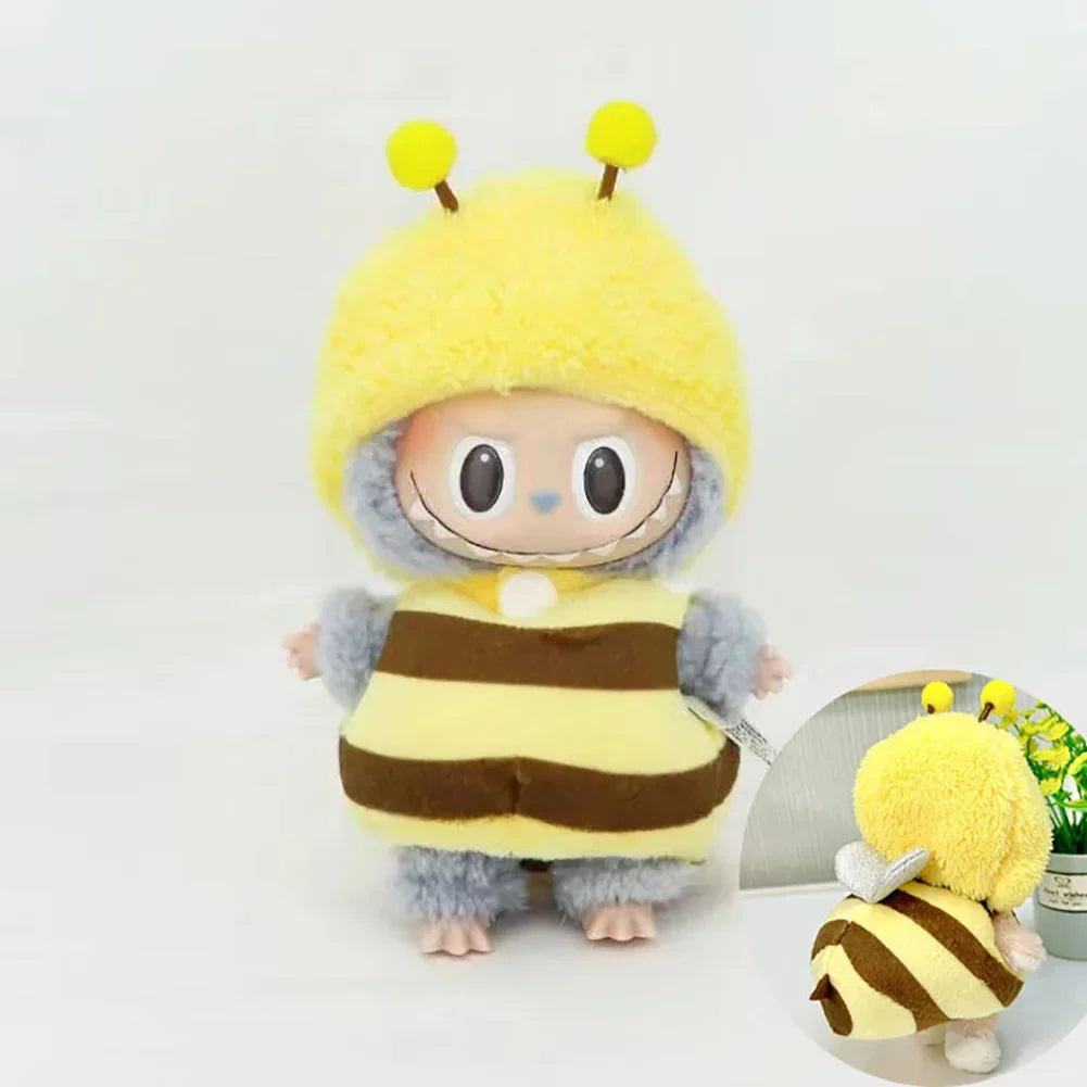 Labubu 17cm Knitted Outfit – Cute Doll Clothes Set & Keychain Gift