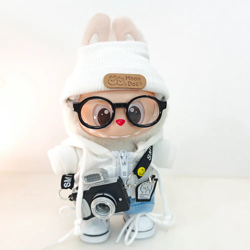 Labubu Doll Clothing Academy Cool Shadow Uniform Set 17cm Plush Doll Clothing Accessories Labubu I II Idol Doll Sitting Party