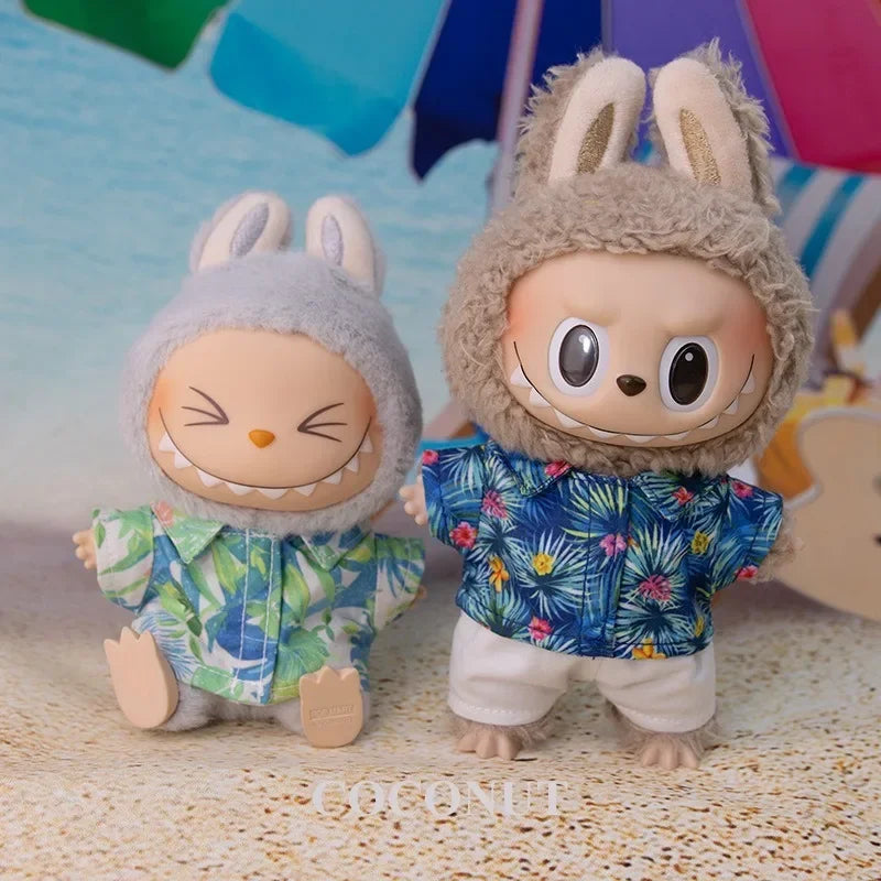 Labubu Doll Clothes – Summer Beach Set for 15/17cm Vinyl Dolls