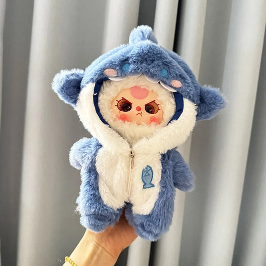 Labubu Shark Onesie – Kawaii Outfit for V1/V2 Mini Plush Dolls