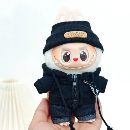 Labubu Doll Clothing Academy Cool Shadow Uniform Set 17cm Plush Doll Clothing Accessories Labubu I II Idol Doll Sitting Party