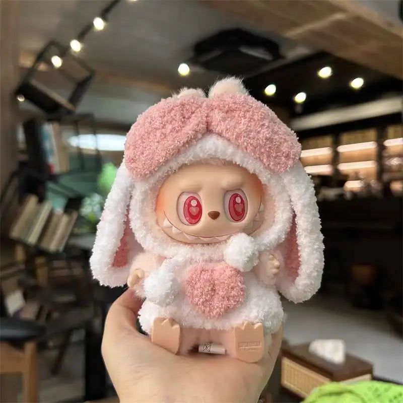 Labubu 17cm Knitted Outfit – Cute Doll Clothes Set & Keychain Gift