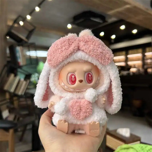 Labubu 17cm Knitted Outfit – Cute Doll Clothes Set & Keychain Gift