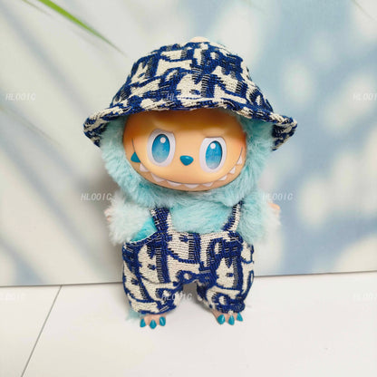 Labubu Doll Clothes – Bib Pants & Hat Set