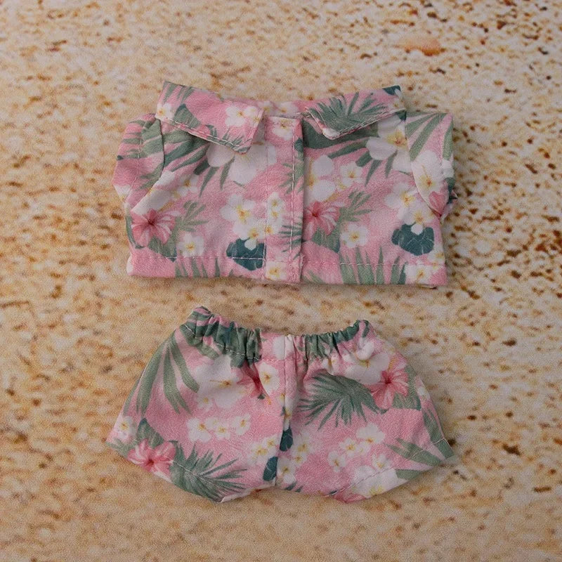 Labubu Doll Clothes – Summer Beach Set for 15/17cm Vinyl Dolls
