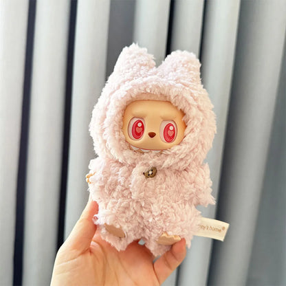 Labubu 17cm Knitted Outfit – Cute Doll Clothes Set & Keychain Gift