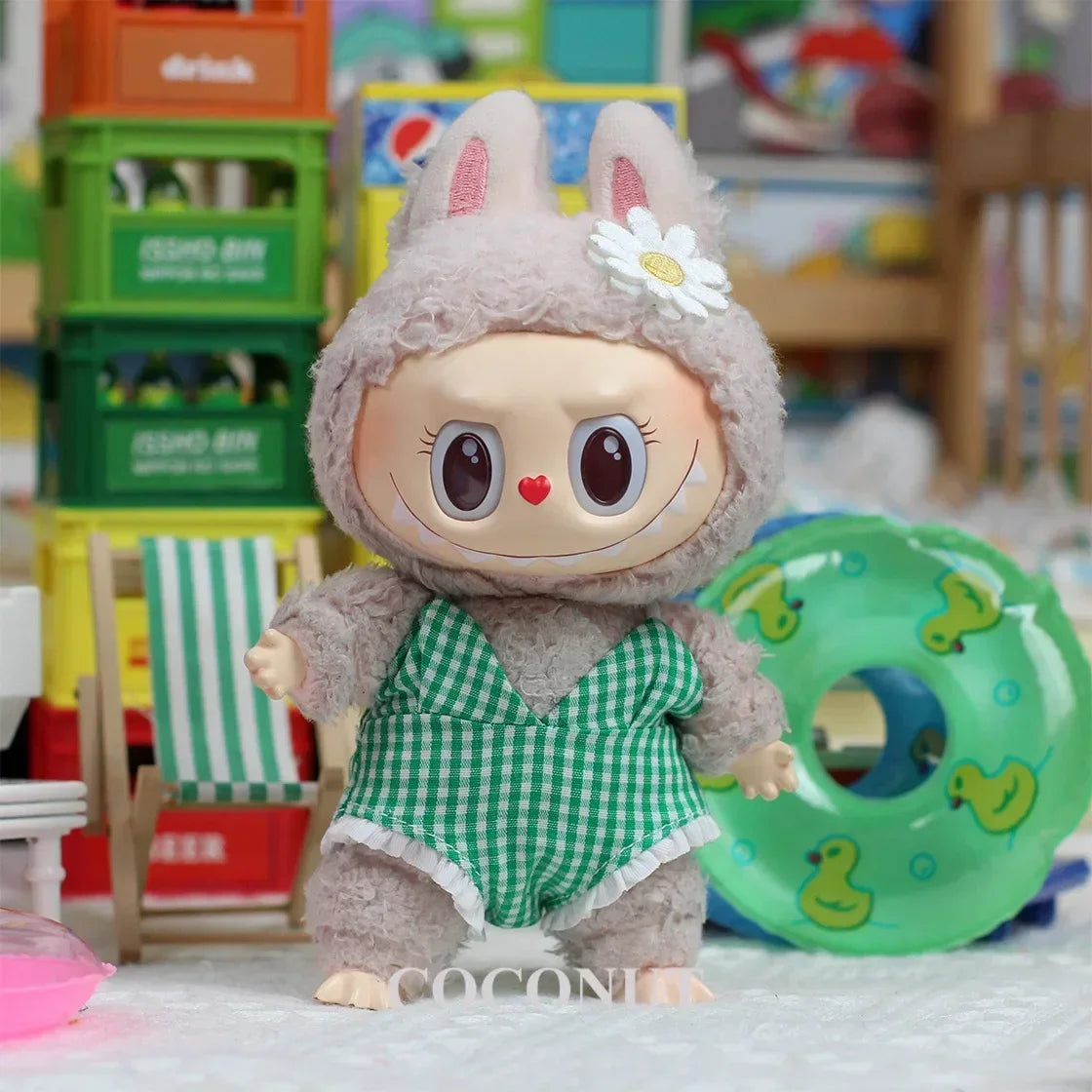 Labubu Doll Clothes – Summer Beach Set for 15/17cm Vinyl Dolls