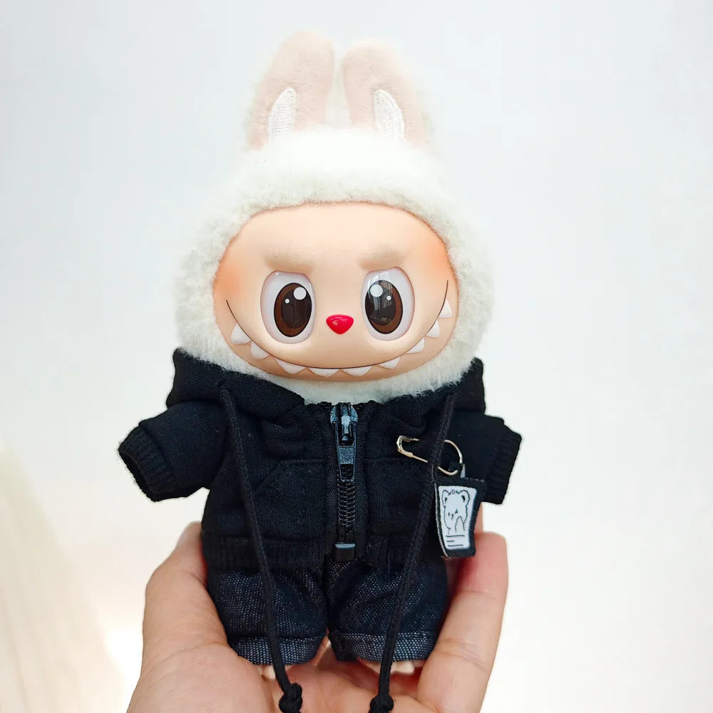 Labubu Doll Clothing Academy Cool Shadow Uniform Set 17cm Plush Doll Clothing Accessories Labubu I II Idol Doll Sitting Party