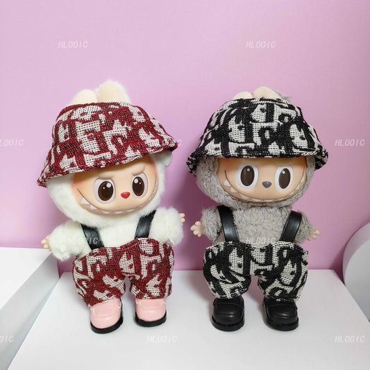 Labubu Doll Clothes – Bib Pants & Hat Set