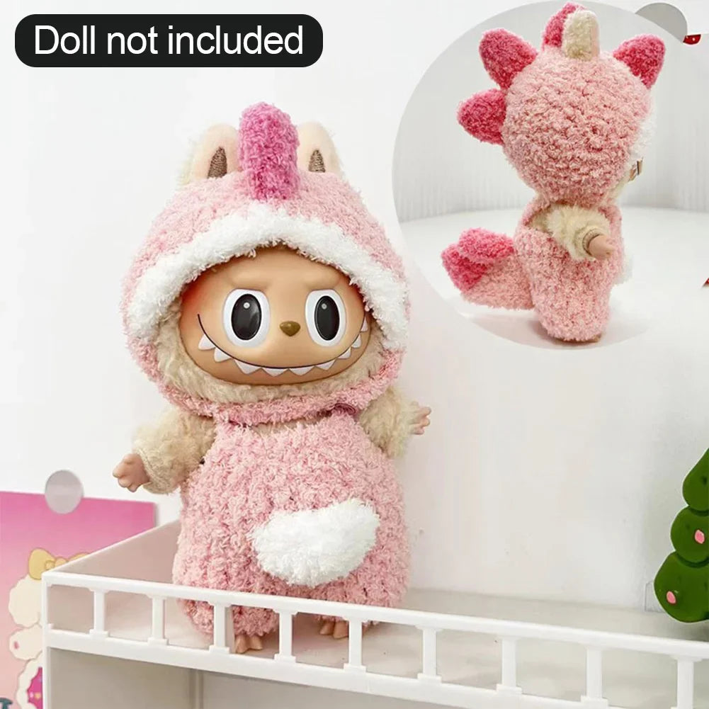 Labubu 17cm Knitted Outfit – Cute Doll Clothes Set & Keychain Gift