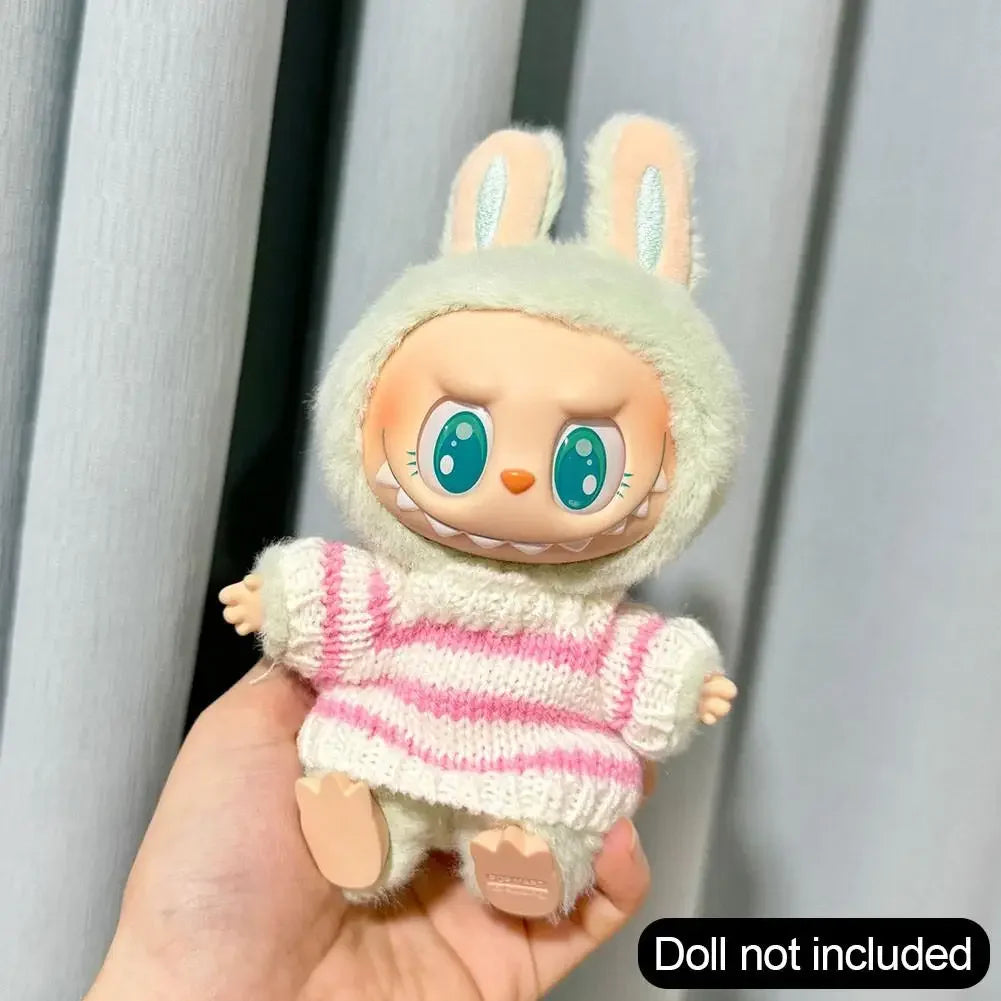 Labubu 3.0 Cat Outfit – Pink Cherry Love Set for 17cm V1/V2/V3 Dolls